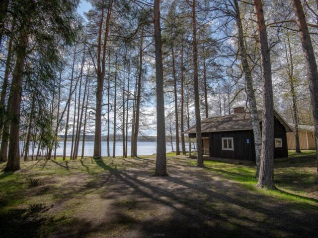 Maisema Kaunisniemen leirikeskuksessa järvelle päin.